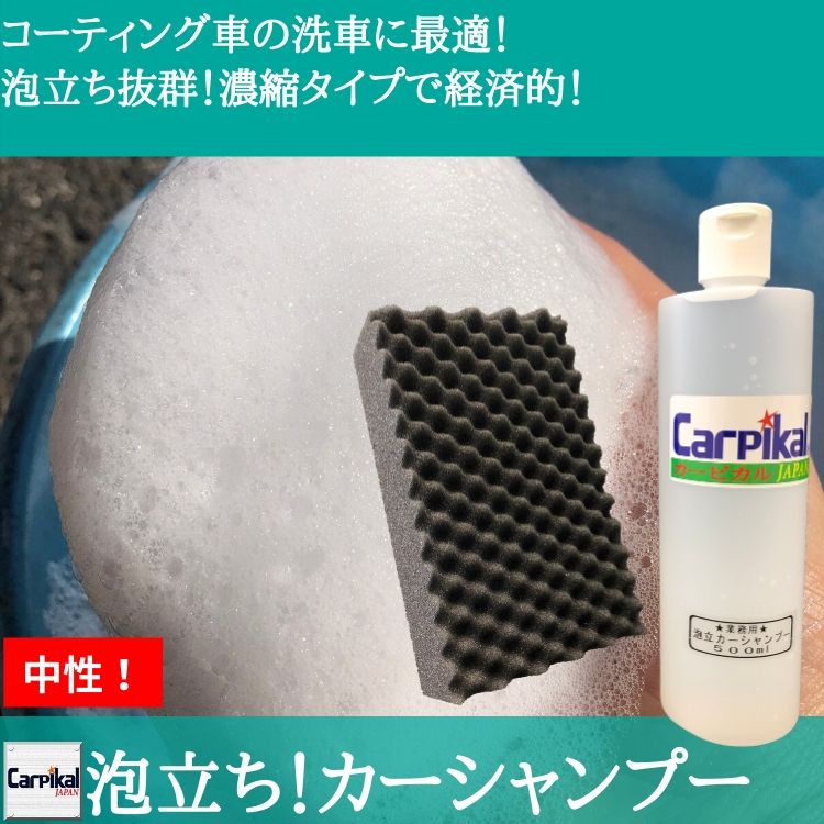 キャップ1杯でバケツモリモリの泡立ち！泡立ちカーシャンプー！[マイクロ洗車スポンジ付き]
